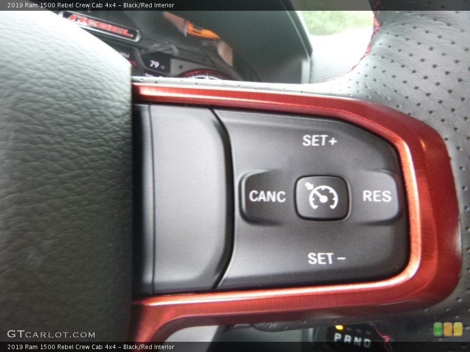 Black/Red Interior Steering Wheel for the 2019 Ram 1500 Rebel Crew Cab 4x4 #128555977