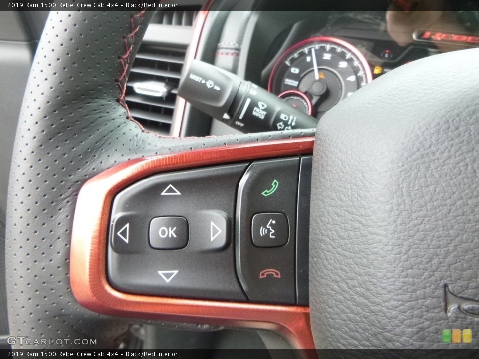 Black/Red Interior Steering Wheel for the 2019 Ram 1500 Rebel Crew Cab 4x4 #128555995
