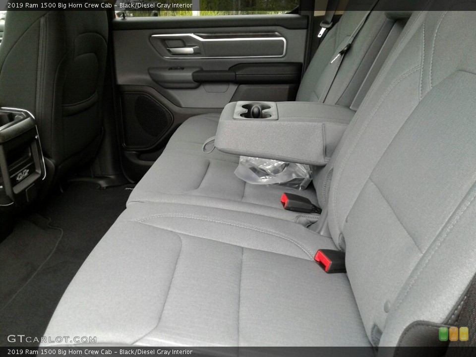 Black/Diesel Gray Interior Rear Seat for the 2019 Ram 1500 Big Horn Crew Cab #128595271