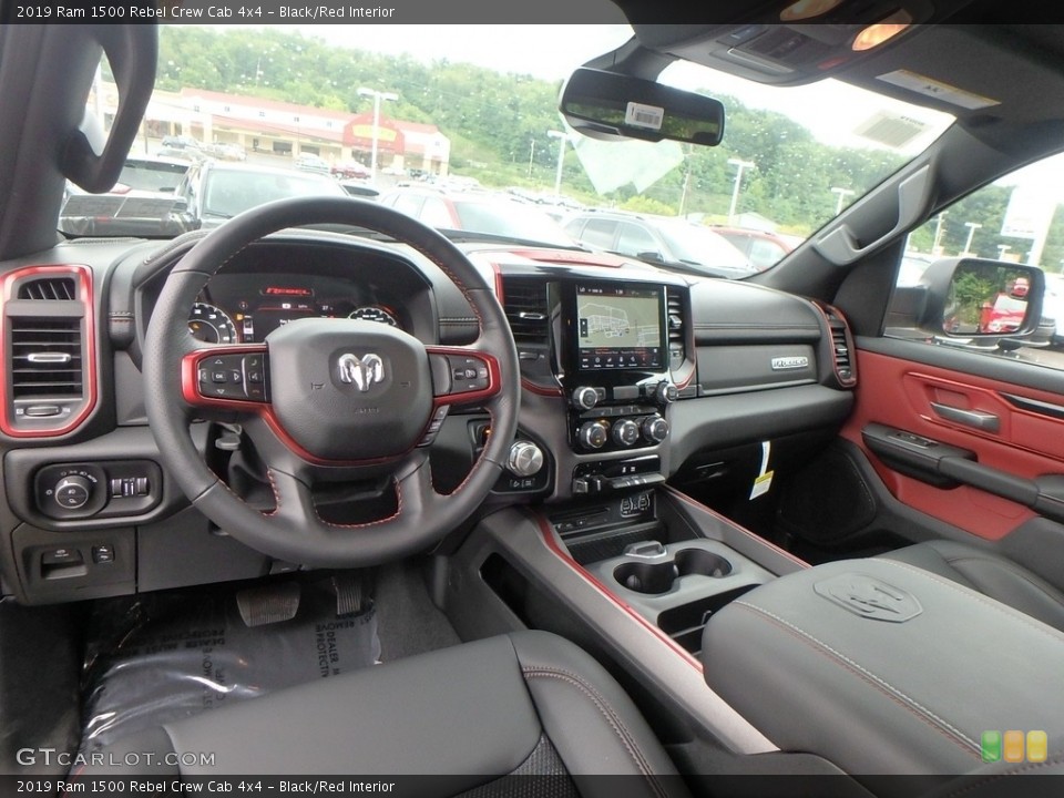 Black/Red Interior Photo for the 2019 Ram 1500 Rebel Crew Cab 4x4 #128607954