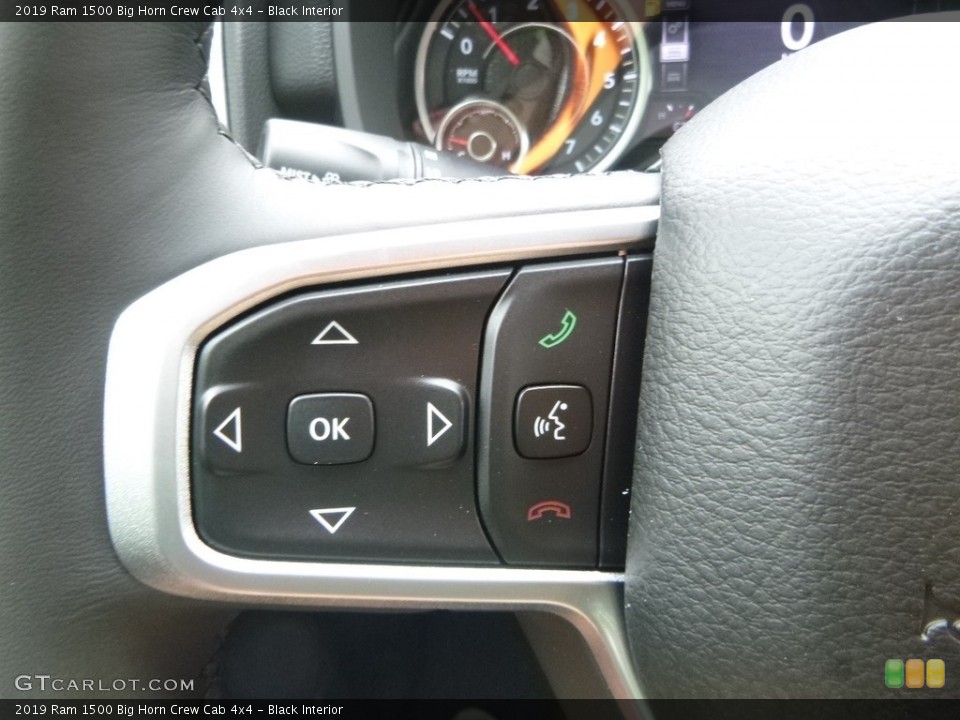 Black Interior Steering Wheel for the 2019 Ram 1500 Big Horn Crew Cab 4x4 #128616080