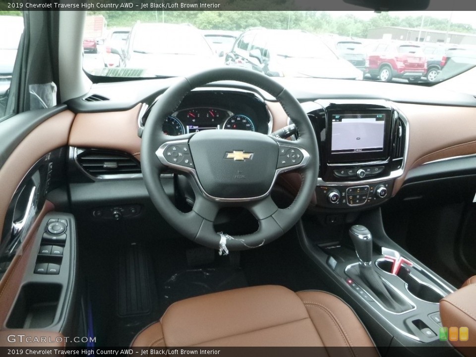 Jet Black/Loft Brown Interior Photo for the 2019 Chevrolet Traverse High Country AWD #128620308