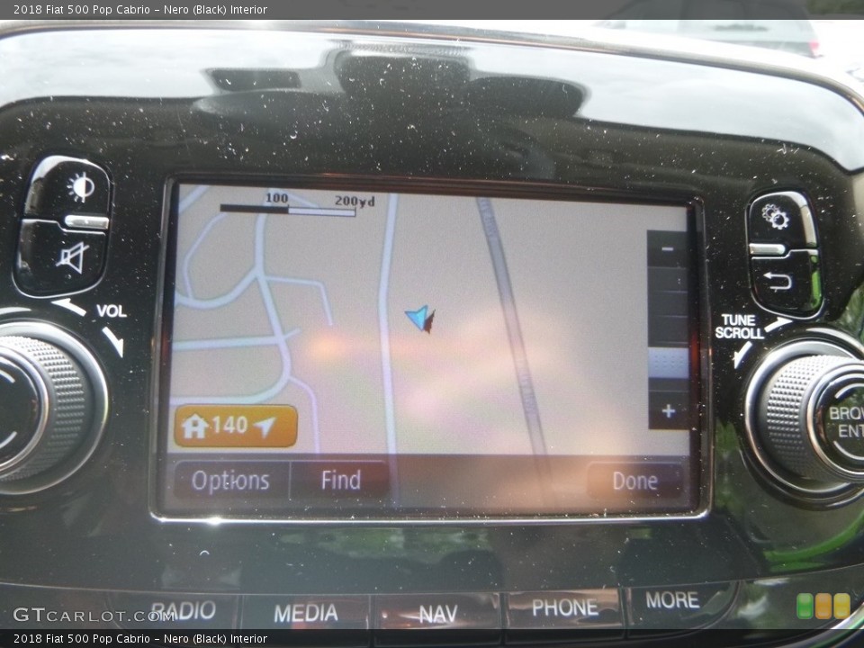 Nero (Black) Interior Navigation for the 2018 Fiat 500 Pop Cabrio #128623842