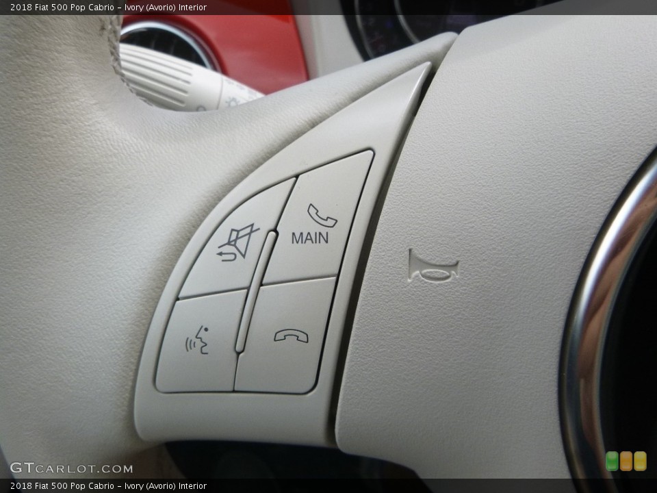 Ivory (Avorio) Interior Steering Wheel for the 2018 Fiat 500 Pop Cabrio #128624742