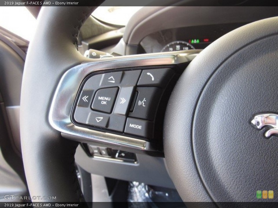 Ebony Interior Steering Wheel for the 2019 Jaguar F-PACE S AWD #128670172