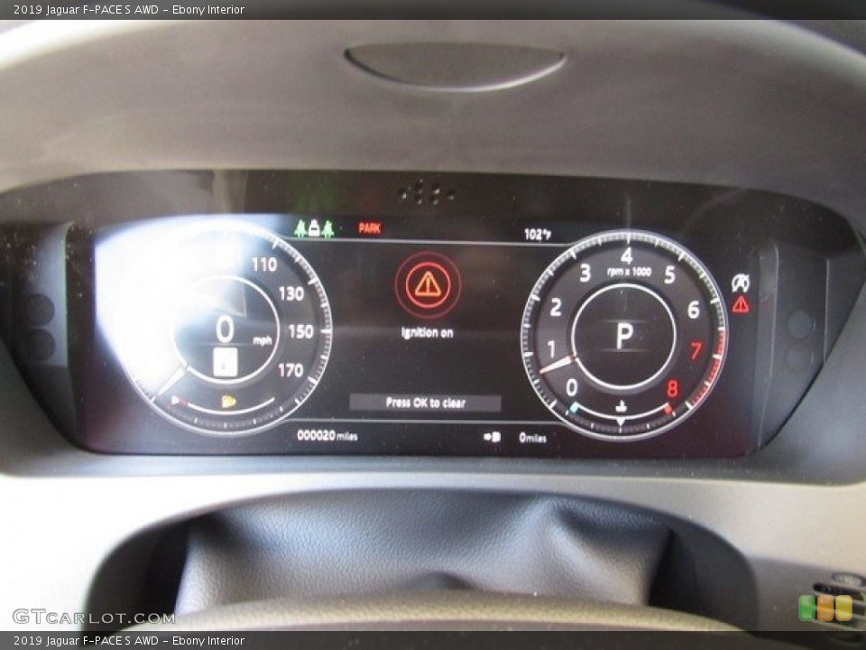 Ebony Interior Gauges for the 2019 Jaguar F-PACE S AWD #128670187