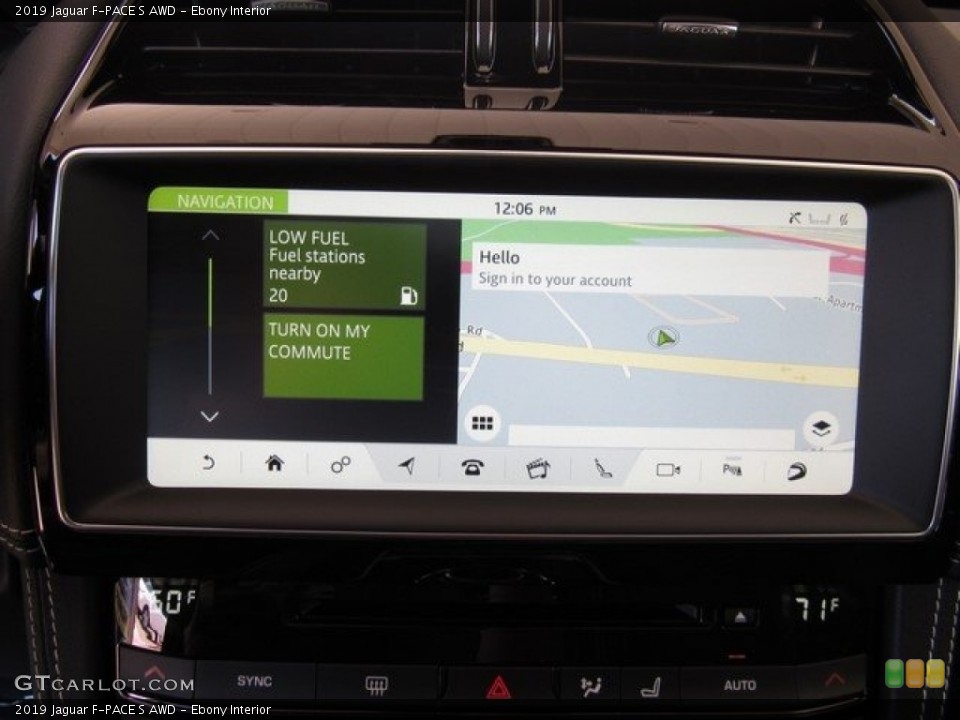 Ebony Interior Navigation for the 2019 Jaguar F-PACE S AWD #128670205