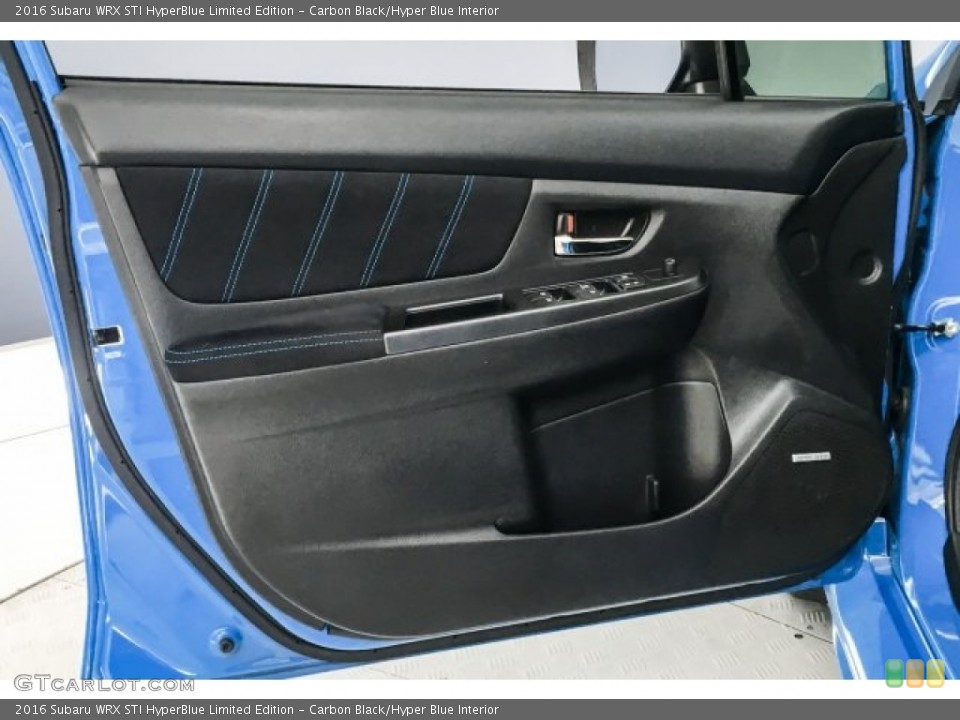 Carbon Black/Hyper Blue Interior Door Panel for the 2016 Subaru WRX STI HyperBlue Limited Edition #128684844