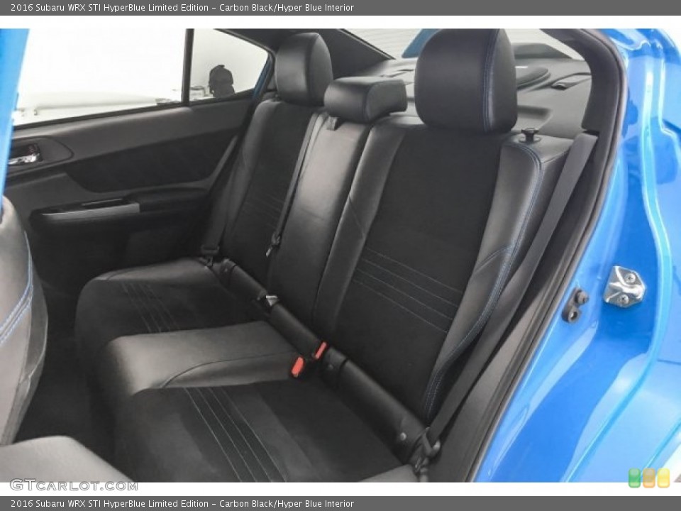 Carbon Black/Hyper Blue Interior Rear Seat for the 2016 Subaru WRX STI HyperBlue Limited Edition #128685003