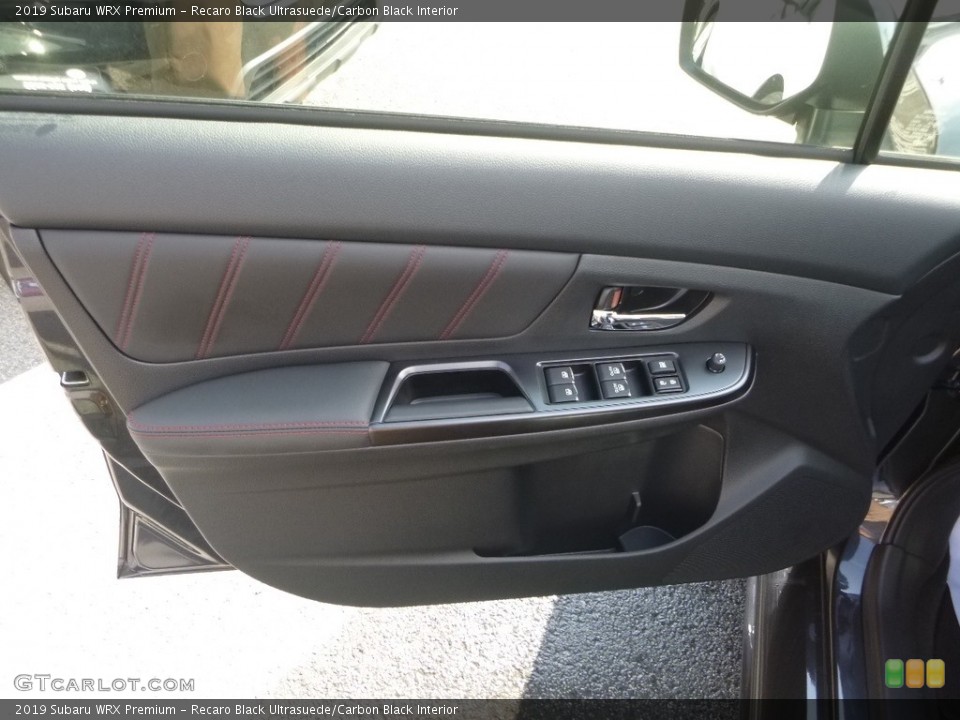 Recaro Black Ultrasuede/Carbon Black Interior Door Panel for the 2019 Subaru WRX Premium #128701147