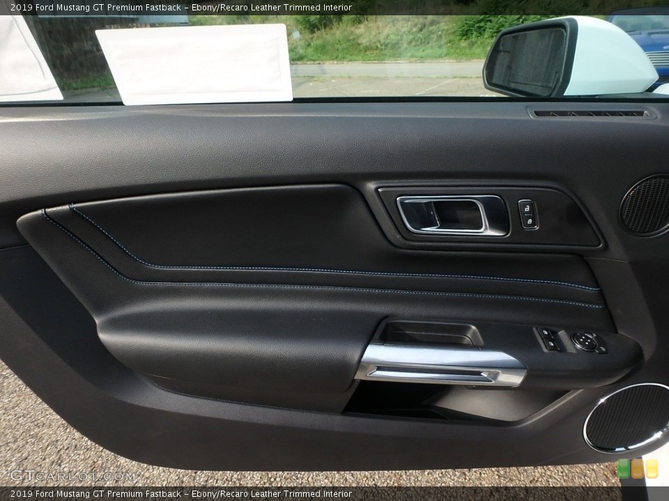 Ebony/Recaro Leather Trimmed Interior Door Panel for the 2019 Ford Mustang GT Premium Fastback #128703127