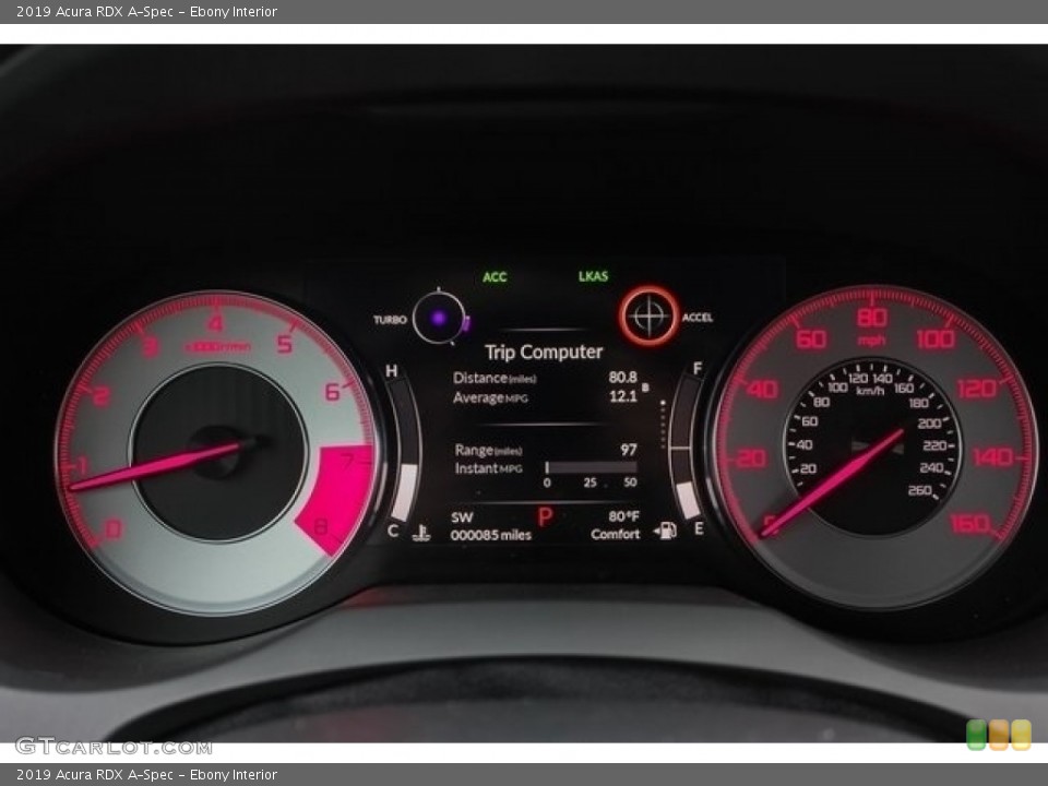 Ebony Interior Gauges for the 2019 Acura RDX A-Spec #128731667