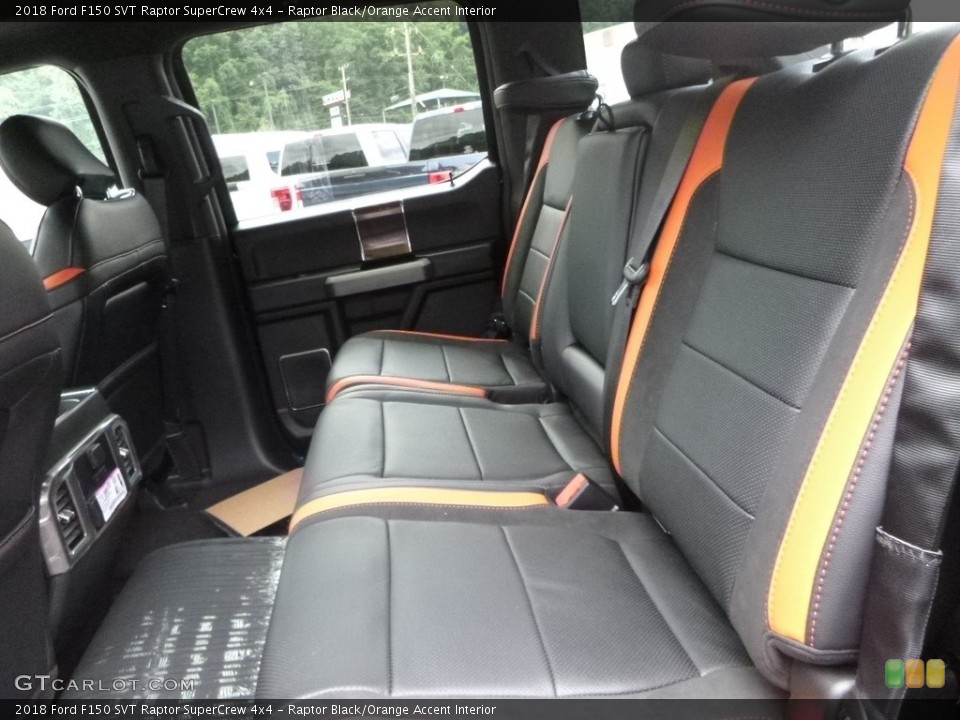 Raptor Black/Orange Accent Interior Rear Seat for the 2018 Ford F150 SVT Raptor SuperCrew 4x4 #128732029