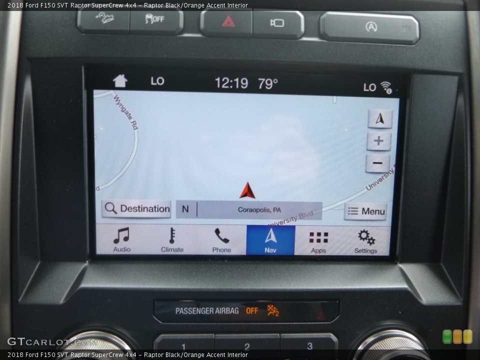 Raptor Black/Orange Accent Interior Navigation for the 2018 Ford F150 SVT Raptor SuperCrew 4x4 #128732153