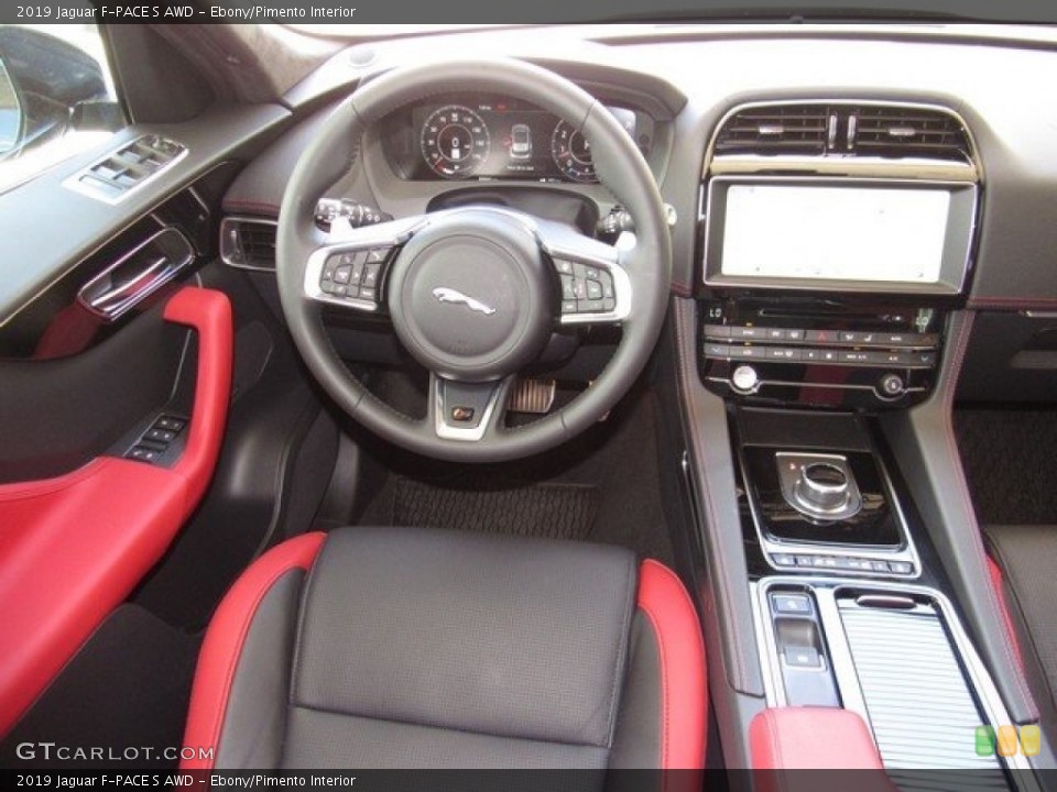 Ebony/Pimento Interior Dashboard for the 2019 Jaguar F-PACE S AWD #128735432