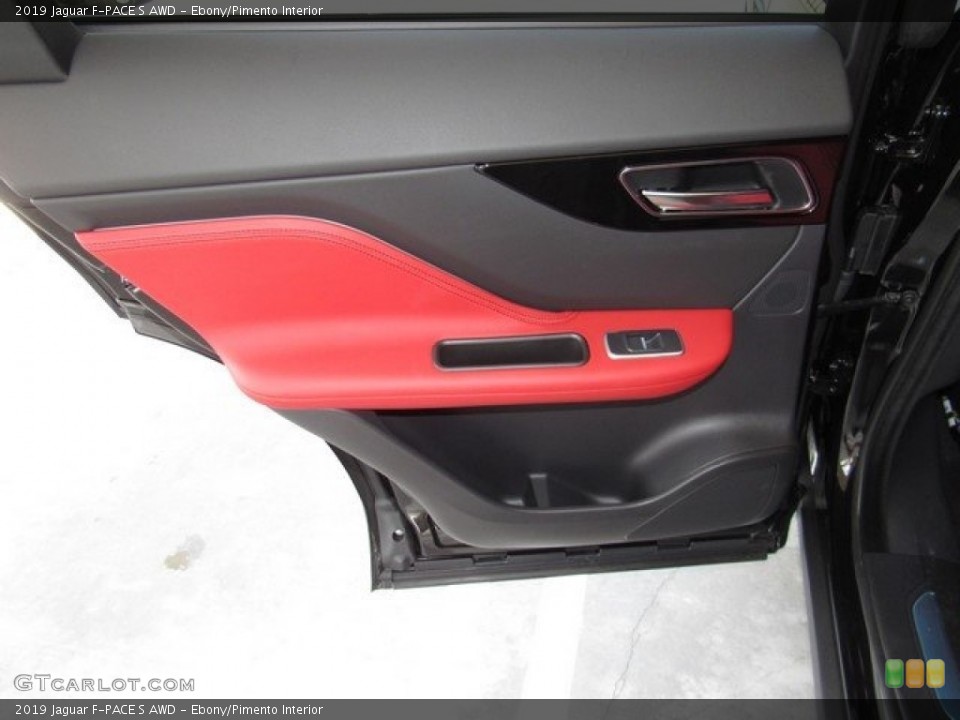Ebony/Pimento Interior Door Panel for the 2019 Jaguar F-PACE S AWD #128735519