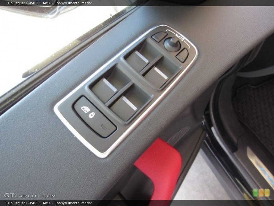 Ebony/Pimento Interior Controls for the 2019 Jaguar F-PACE S AWD #128735537