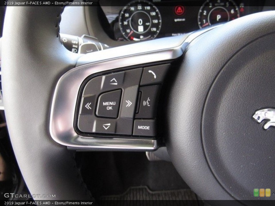 Ebony/Pimento Interior Steering Wheel for the 2019 Jaguar F-PACE S AWD #128735576