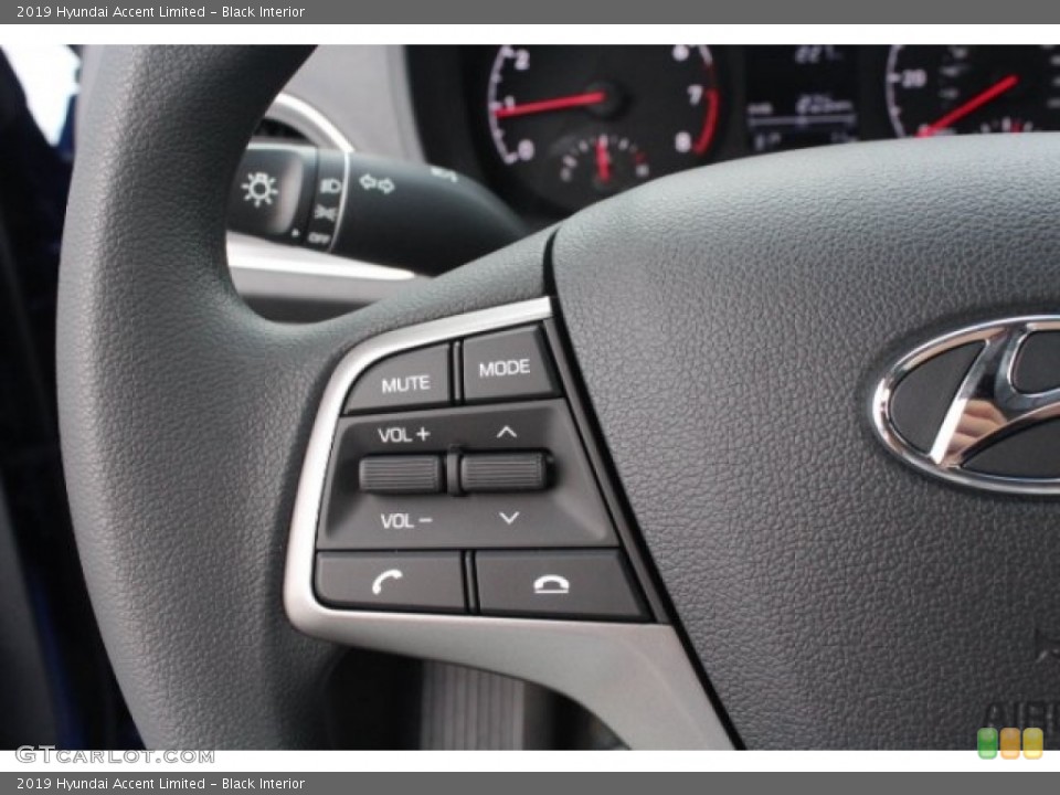 Black Interior Steering Wheel for the 2019 Hyundai Accent Limited #128747541