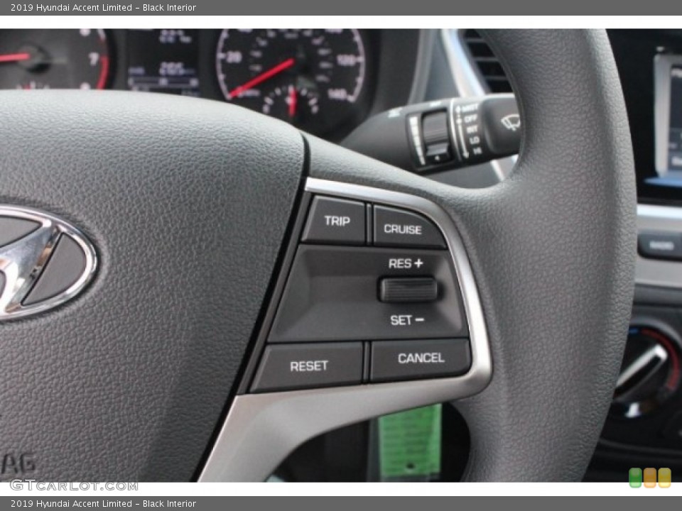 Black Interior Steering Wheel for the 2019 Hyundai Accent Limited #128747562
