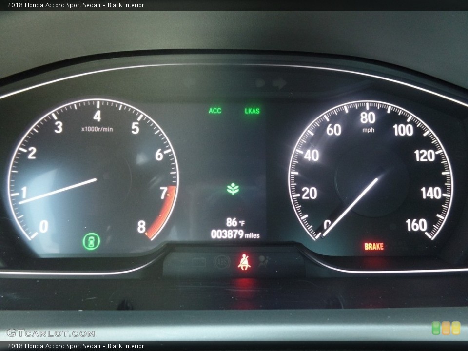 Black Interior Gauges for the 2018 Honda Accord Sport Sedan #128760681