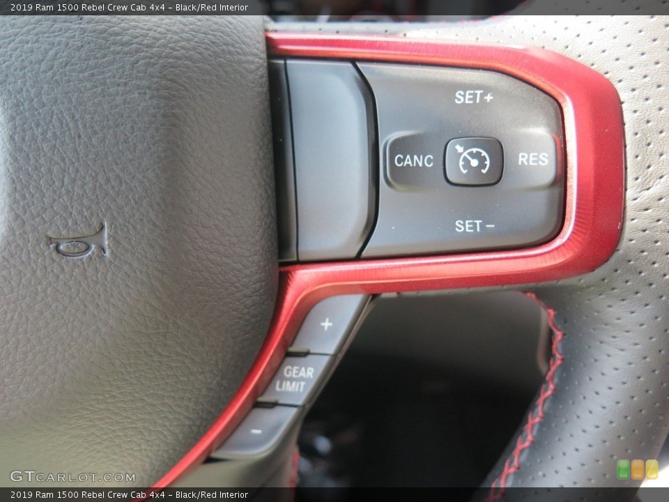Black/Red Interior Steering Wheel for the 2019 Ram 1500 Rebel Crew Cab 4x4 #128761218