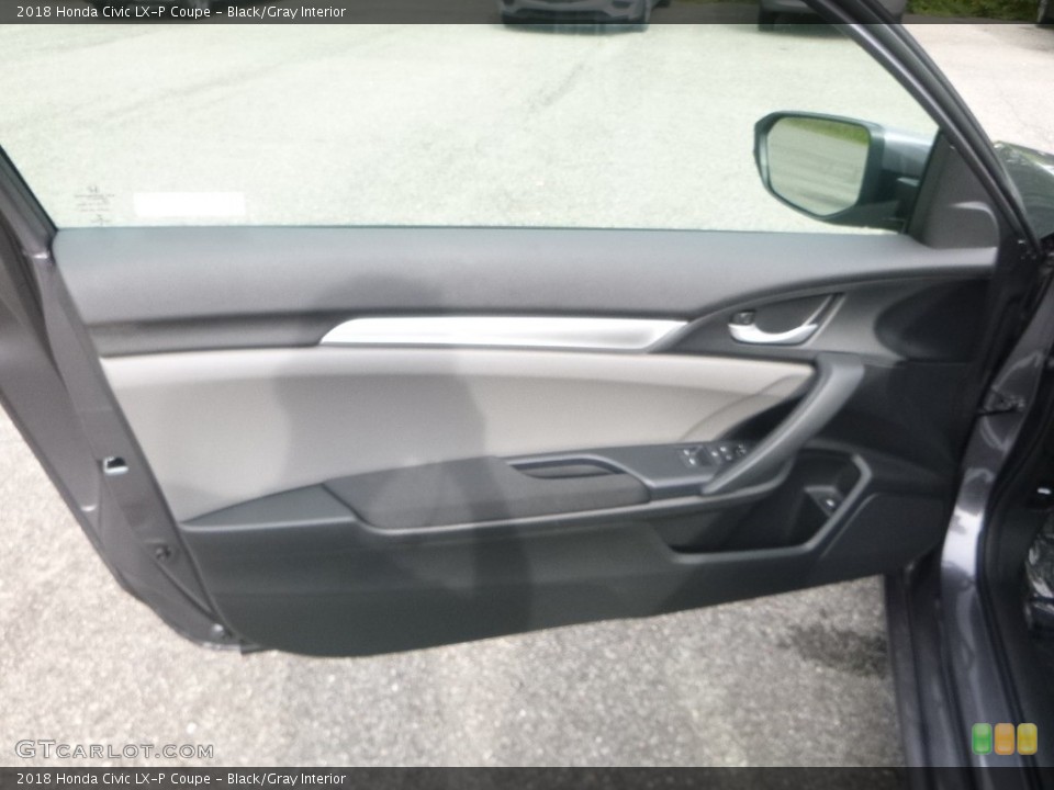 Black/Gray Interior Door Panel for the 2018 Honda Civic LX-P Coupe #128798355