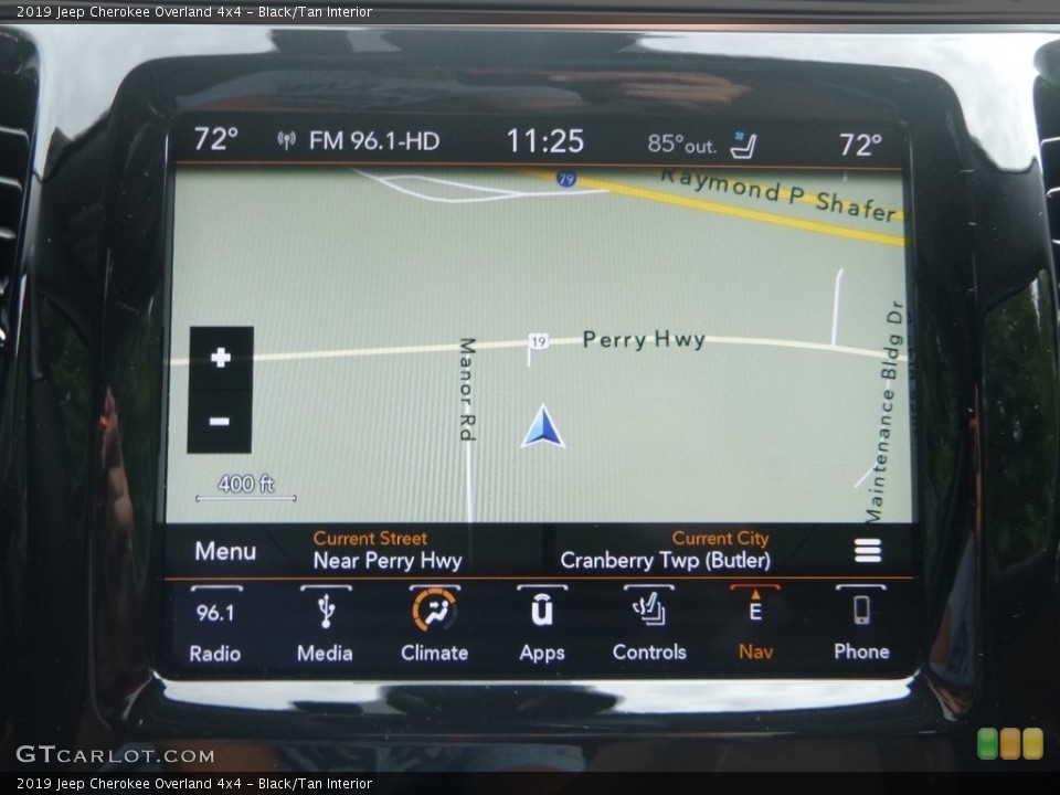 Black/Tan Interior Navigation for the 2019 Jeep Cherokee Overland 4x4 #128809059