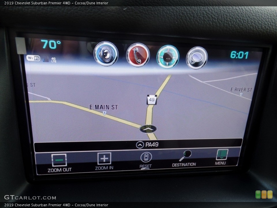 Cocoa/Dune Interior Navigation for the 2019 Chevrolet Suburban Premier 4WD #128816837