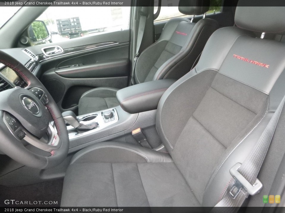 Black/Ruby Red Interior Front Seat for the 2018 Jeep Grand Cherokee Trailhawk 4x4 #128821682