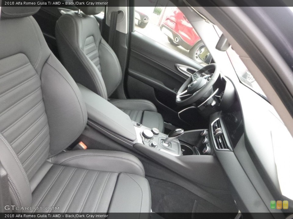 Black/Dark Gray Interior Front Seat for the 2018 Alfa Romeo Giulia Ti AWD #128868475