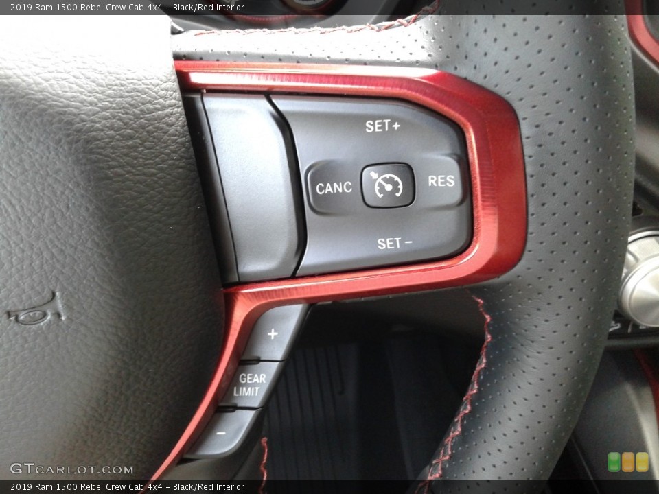 Black/Red Interior Steering Wheel for the 2019 Ram 1500 Rebel Crew Cab 4x4 #128882422