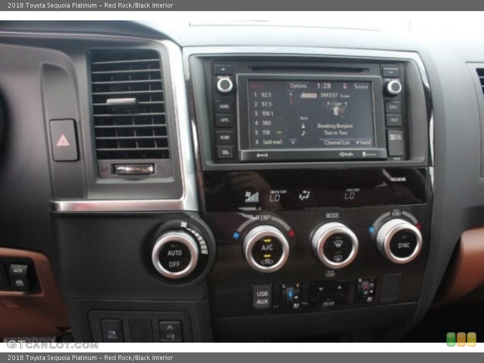 Red Rock/Black Interior Controls for the 2018 Toyota Sequoia Platinum #128915044