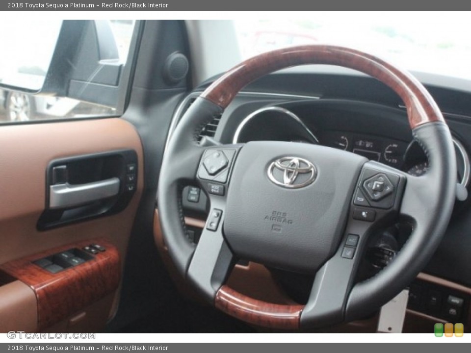 Red Rock/Black Interior Steering Wheel for the 2018 Toyota Sequoia Platinum #128915086