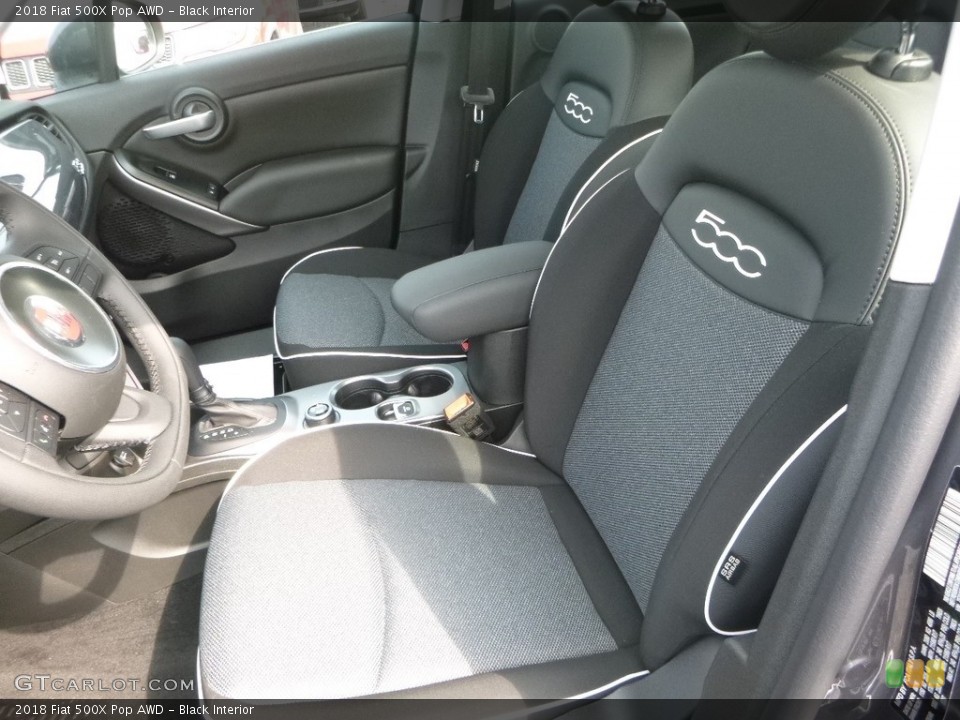 Black Interior Front Seat for the 2018 Fiat 500X Pop AWD #128931996