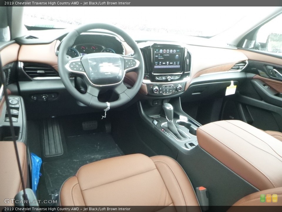 Jet Black/Loft Brown Interior Photo for the 2019 Chevrolet Traverse High Country AWD #128932557