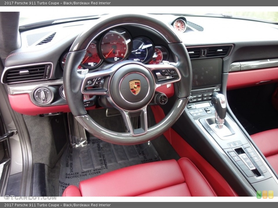 Black/Bordeaux Red Interior Dashboard for the 2017 Porsche 911 Turbo Coupe #128958003