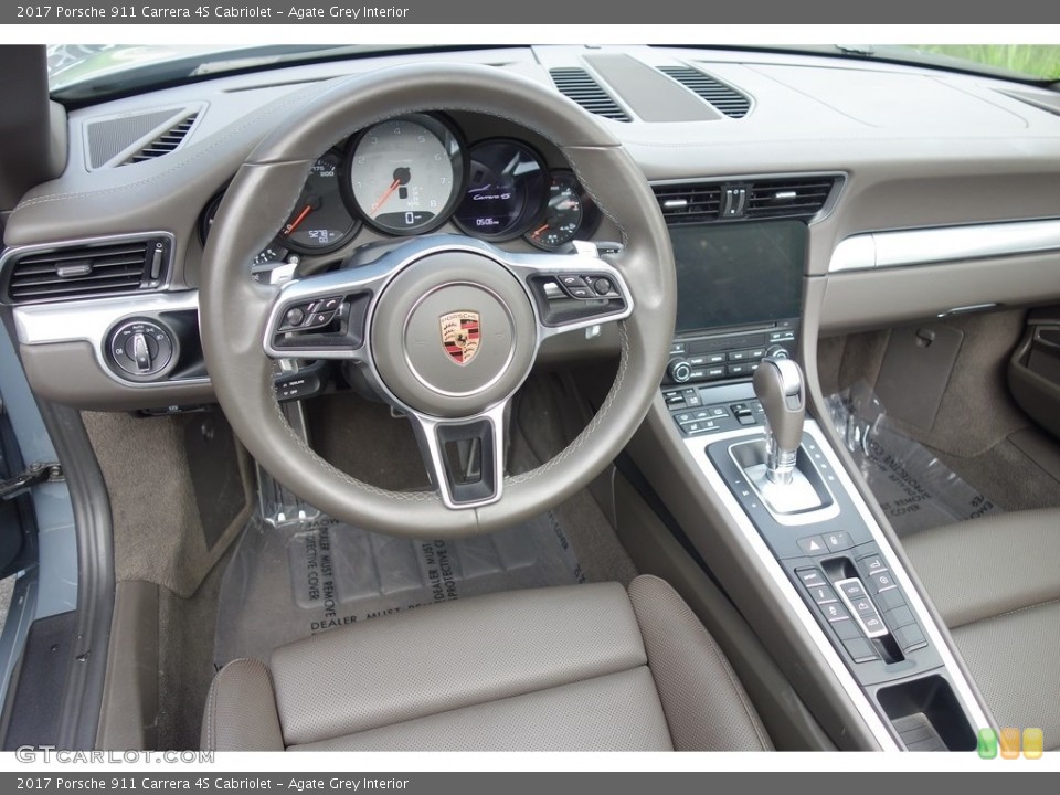 Agate Grey Interior Steering Wheel for the 2017 Porsche 911 Carrera 4S Cabriolet #128958546