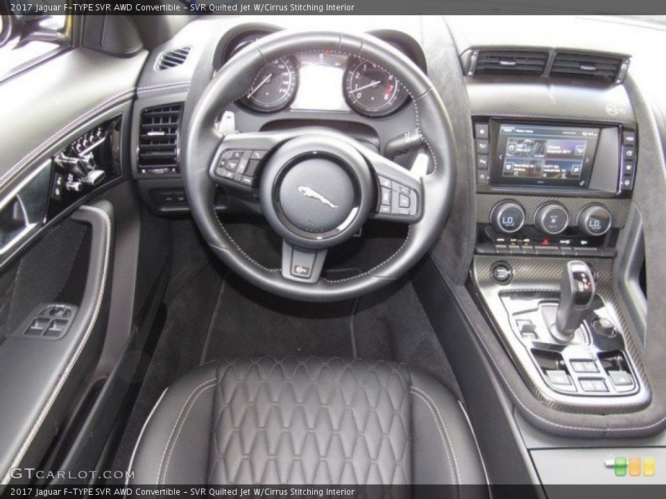 SVR Quilted Jet W/Cirrus Stitching Interior Steering Wheel for the 2017 Jaguar F-TYPE SVR AWD Convertible #128973364