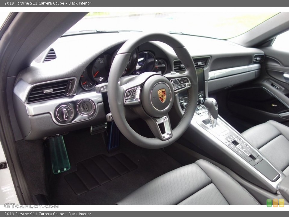 Black Interior Steering Wheel for the 2019 Porsche 911 Carrera Coupe #128975749