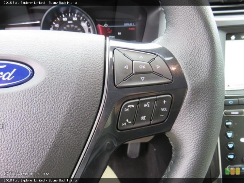 Ebony Black Interior Steering Wheel for the 2018 Ford Explorer Limited #128980090