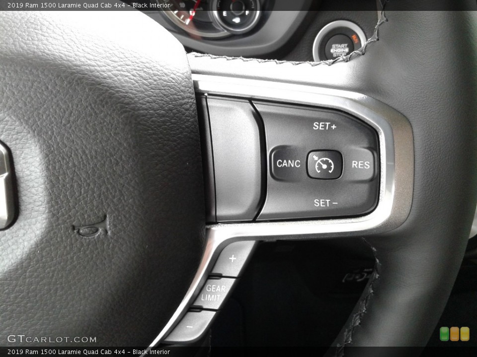 Black Interior Steering Wheel for the 2019 Ram 1500 Laramie Quad Cab 4x4 #128990815