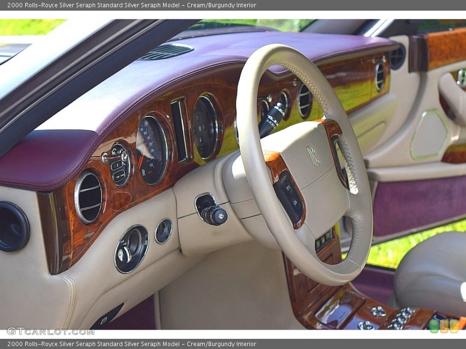 Cream/Burgundy Interior Steering Wheel for the 2000 Rolls-Royce Silver Seraph  #128997705