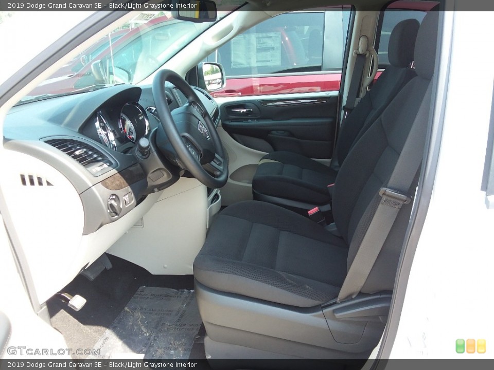 Black/Light Graystone Interior Front Seat for the 2019 Dodge Grand Caravan SE #129001047