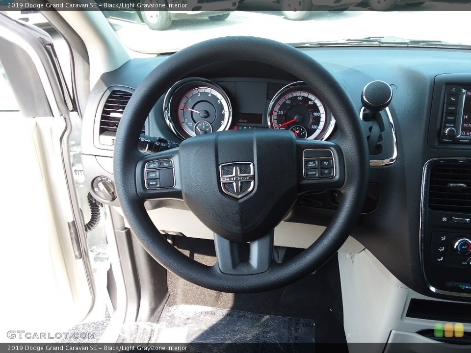 Black/Light Graystone Interior Steering Wheel for the 2019 Dodge Grand Caravan SE #129001140