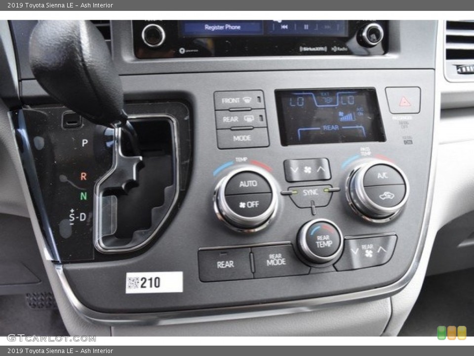 Ash Interior Controls for the 2019 Toyota Sienna LE #129021963
