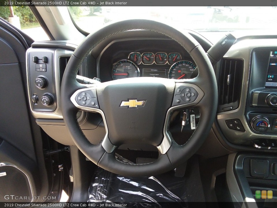 Jet Black Interior Steering Wheel for the 2019 Chevrolet Silverado 2500HD LTZ Crew Cab 4WD #129027927