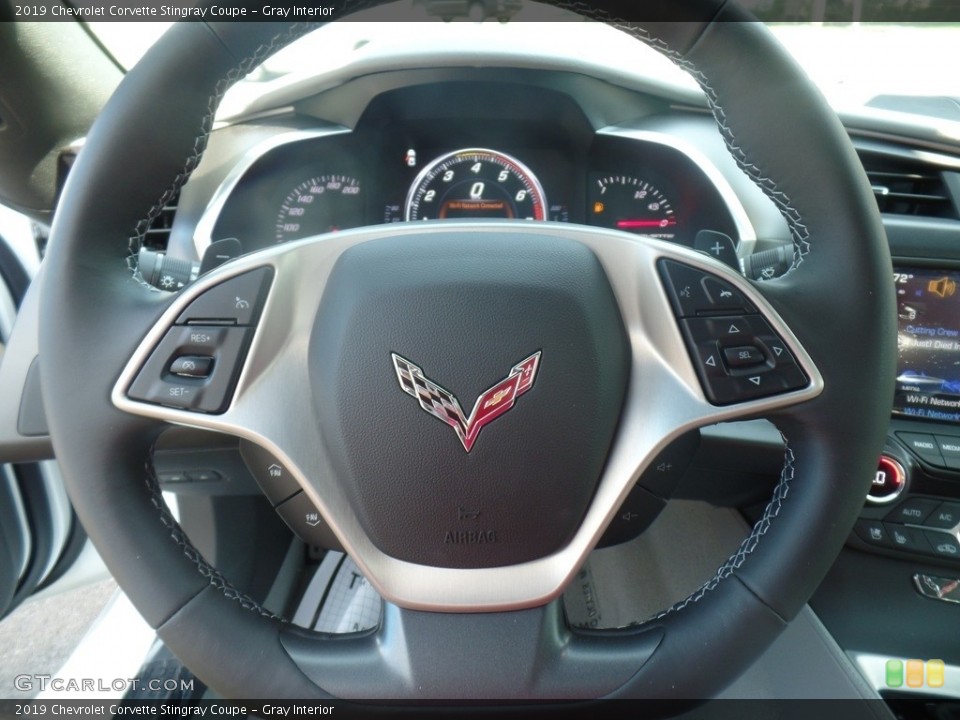 Gray Interior Steering Wheel for the 2019 Chevrolet Corvette Stingray Coupe #129030552