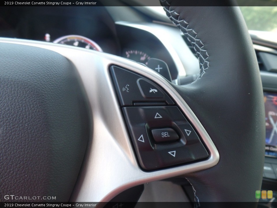 Gray Interior Steering Wheel for the 2019 Chevrolet Corvette Stingray Coupe #129030585