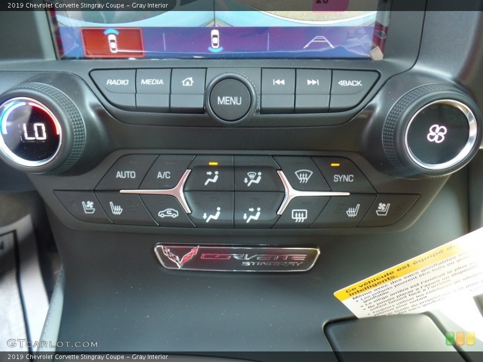 Gray Interior Controls for the 2019 Chevrolet Corvette Stingray Coupe #129030849